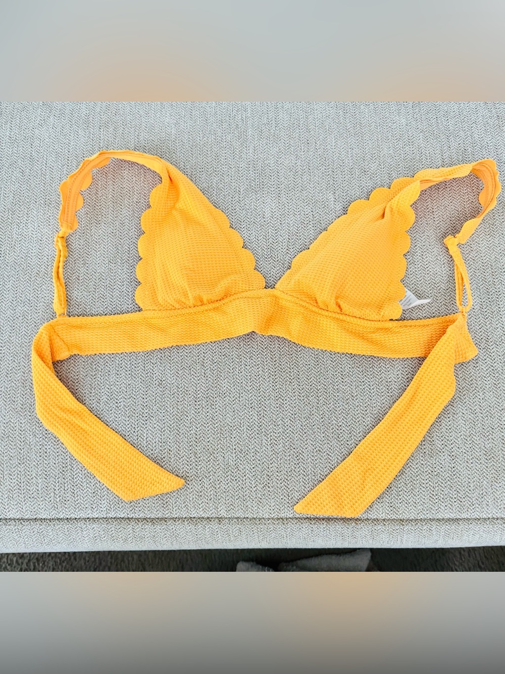 aerie Bright orange Scalloped Bikini Top